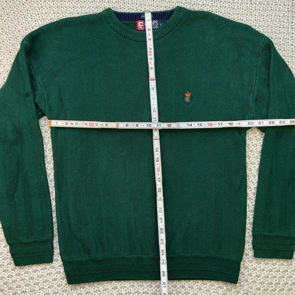 Chaps Ralph Lauren Grandpa Green Sweater - Size Large